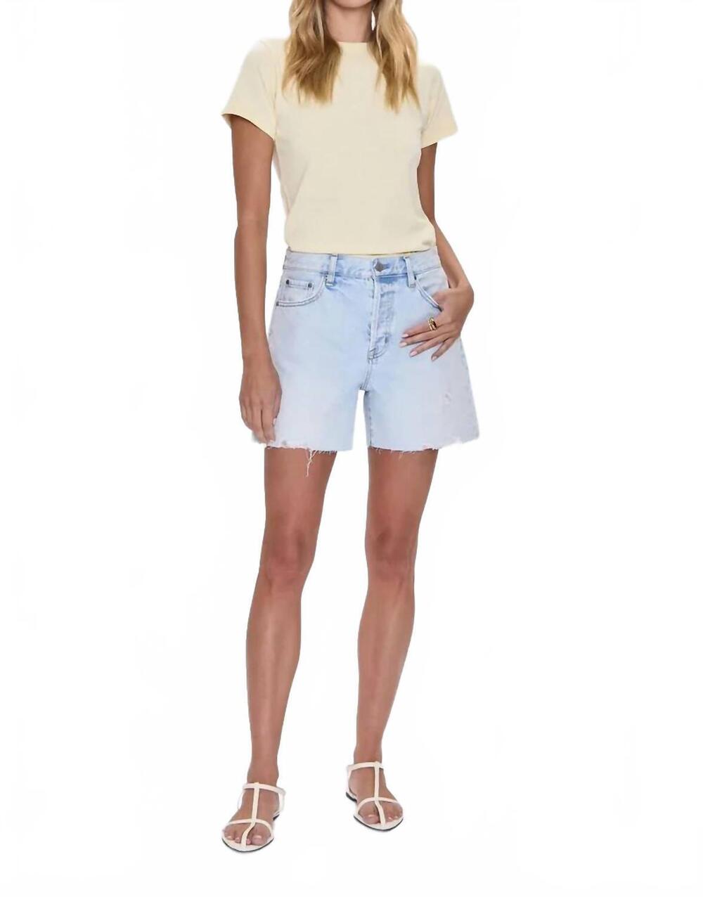 NEW PISTOLA andie high rise cut off shorts in waterfall vintage